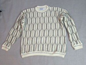 Vintage Amana Sweater Mens XL Textured Knit 90s Grandpa Cosby Biggie Pullover